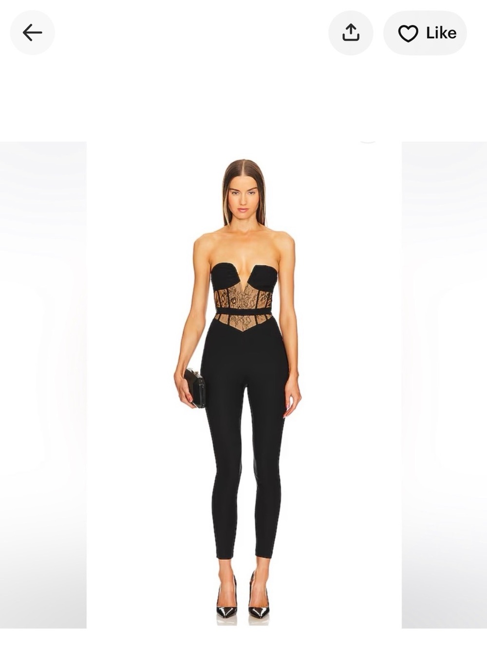 REVOLVE Black Lace Dress with Sheer Insets
